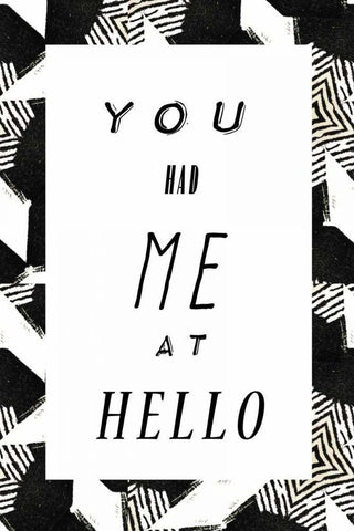 You had me â€¦III White Modern Wood Framed Art Print with Double Matting by Waltz, Anne