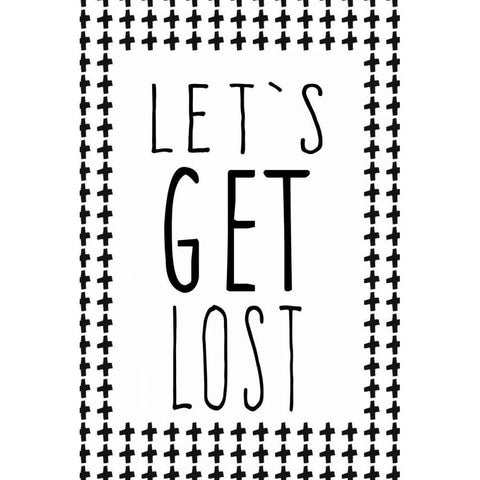 Let get lost Black Modern Wood Framed Art Print with Double Matting by Waltz, Anne