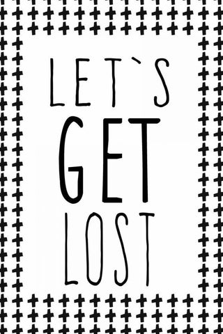 Let get lost White Modern Wood Framed Art Print with Double Matting by Waltz, Anne