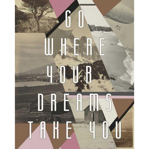 Go where you dreams I  Gold Ornate Wood Framed Art Print with Double Matting by Waltz, Anne