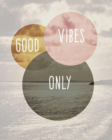 Good vibes only Black Ornate Wood Framed Art Print with Double Matting by Waltz, Anne