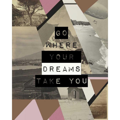 Go where you dreams II Gold Ornate Wood Framed Art Print with Double Matting by Waltz, Anne