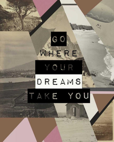 Go where you dreams II Black Ornate Wood Framed Art Print with Double Matting by Waltz, Anne