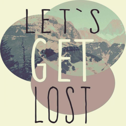 lets get lost â€¦ White Modern Wood Framed Art Print with Double Matting by Waltz, Anne