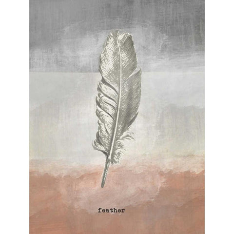 Feather III Black Modern Wood Framed Art Print with Double Matting by Waltz, Anne