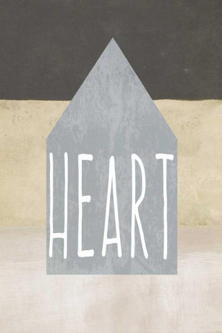 Home heart White Modern Wood Framed Art Print with Double Matting by Waltz, Anne