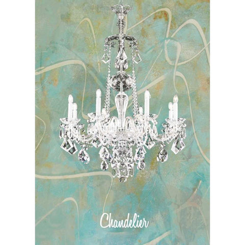 Chandelier White Modern Wood Framed Art Print by Waltz, Anne