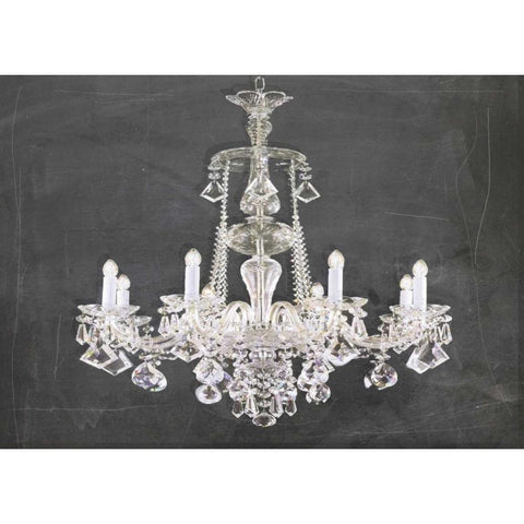 Chandelier classico White Modern Wood Framed Art Print by Waltz, Anne