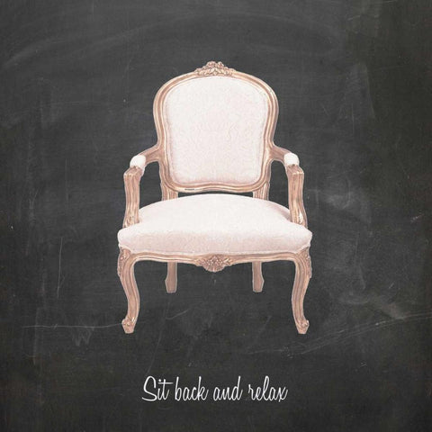 Sit back and relax White Modern Wood Framed Art Print by Waltz, Anne