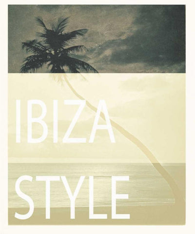 Ibiza palm style White Modern Wood Framed Art Print with Double Matting by Waltz, Anne