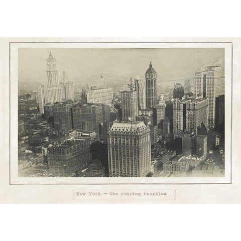 New York 1920 Black Modern Wood Framed Art Print with Double Matting by Waltz, Anne