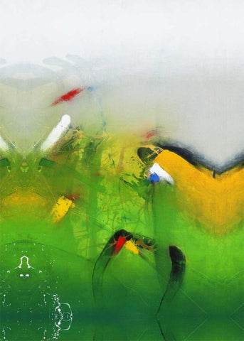 Es grunt so grun White Modern Wood Framed Art Print with Double Matting by Hansl, Alfred