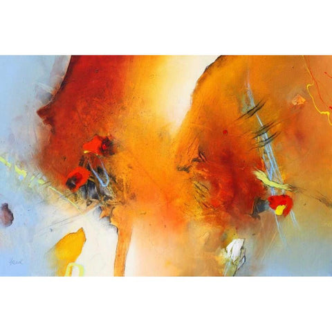 Spuren in die Zukunft Black Modern Wood Framed Art Print with Double Matting by Hansl, Alfred