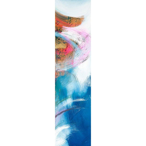 Abstraction with pink V Black Modern Wood Framed Art Print with Double Matting by Silberhorn-Piller, Andrea