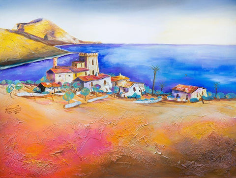 Sizilien White Modern Wood Framed Art Print with Double Matting by Gerner, Bernhard