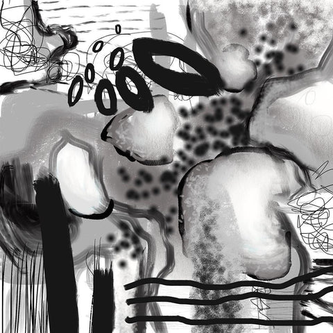 Black and White III White Modern Wood Framed Art Print by Busch, Birgit