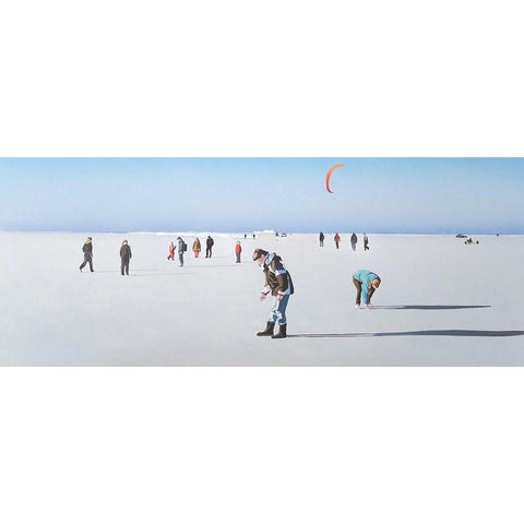 Wintersonntag am Strand Gold Ornate Wood Framed Art Print with Double Matting by Kock, Bernhard