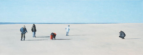 Bernsteinsucher Black Ornate Wood Framed Art Print with Double Matting by Kock, Bernhard