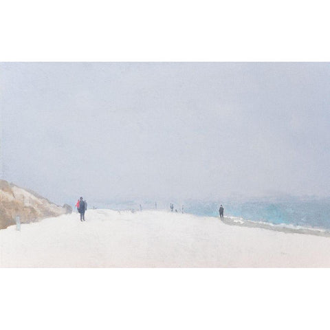Winterlicher Ostseestrand White Modern Wood Framed Art Print by Kock, Bernhard