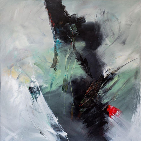 Blackpoint I Black Modern Wood Framed Art Print by Middendorf, Christiane