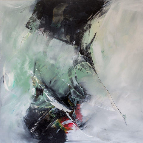 Blackpoint II White Modern Wood Framed Art Print by Middendorf, Christiane