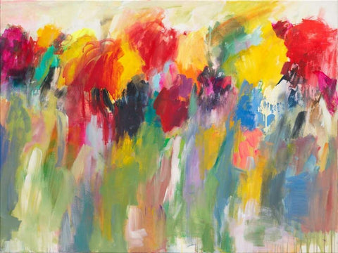 Farbklange V Black Ornate Wood Framed Art Print with Double Matting by Ohland, Christa