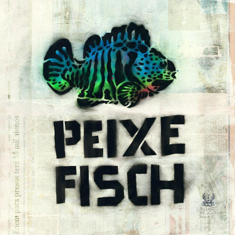 Peixe White Modern Wood Framed Art Print by Eliot