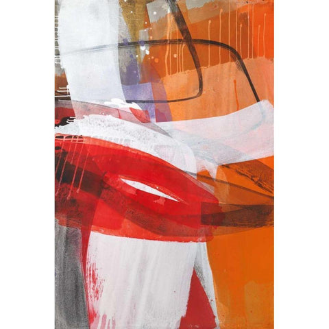 Red Expression II Black Modern Wood Framed Art Print with Double Matting by Ruttkau,El