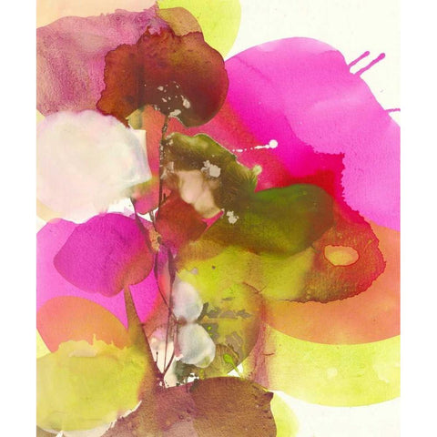 Blossoms Abstracts Black Modern Wood Framed Art Print with Double Matting by Witt, El