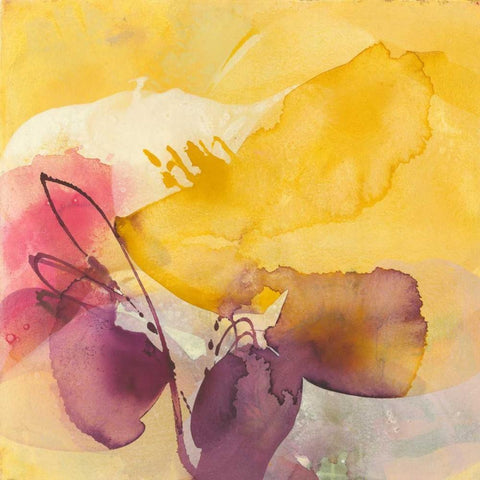 Blossoms White Modern Wood Framed Art Print with Double Matting by Witt, El