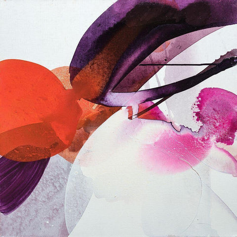 Flying Petals Black Modern Wood Framed Art Print by Witt, El