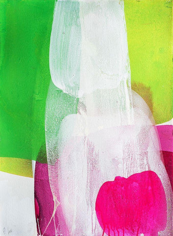 Green Plant White Modern Wood Framed Art Print with Double Matting by Witt, El