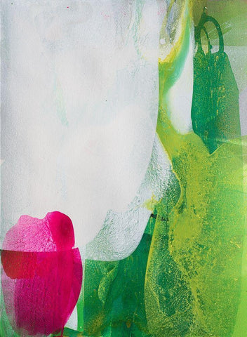 Green Nature White Modern Wood Framed Art Print with Double Matting by Witt, El