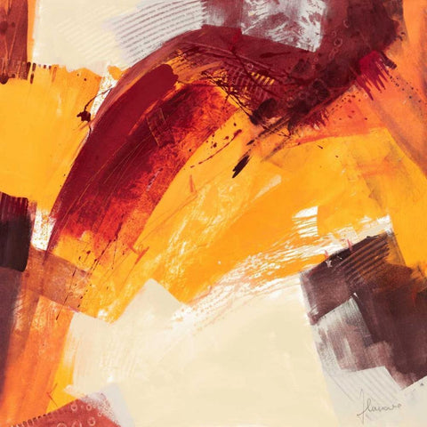 Rosso III White Modern Wood Framed Art Print by Cusumano, Francesco