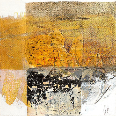 Giallo 1 White Modern Wood Framed Art Print with Double Matting by Cusumano, Francesco