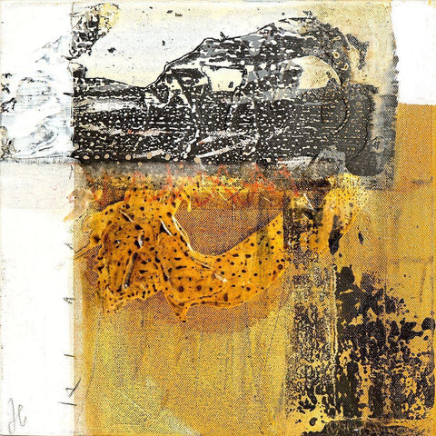 Giallo 2 Black Modern Wood Framed Art Print with Double Matting by Cusumano, Francesco