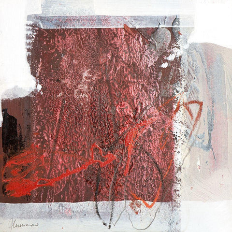 Rosso 1 Black Ornate Wood Framed Art Print with Double Matting by Cusumano, Francesco