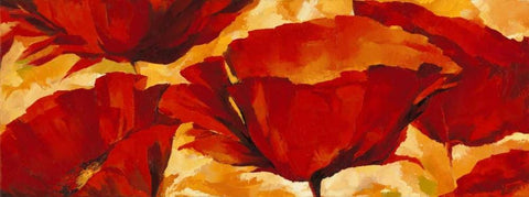 Mohnparade Black Ornate Wood Framed Art Print with Double Matting by Filatov, Elena