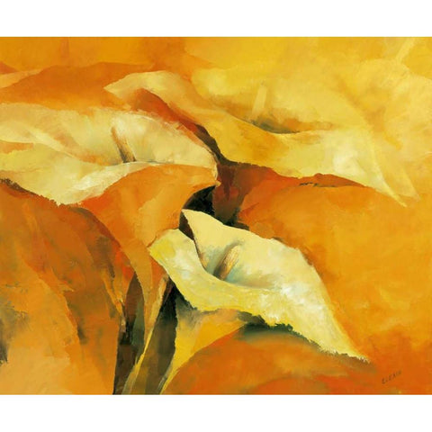 Callas Black Modern Wood Framed Art Print with Double Matting by Filatov, Elena