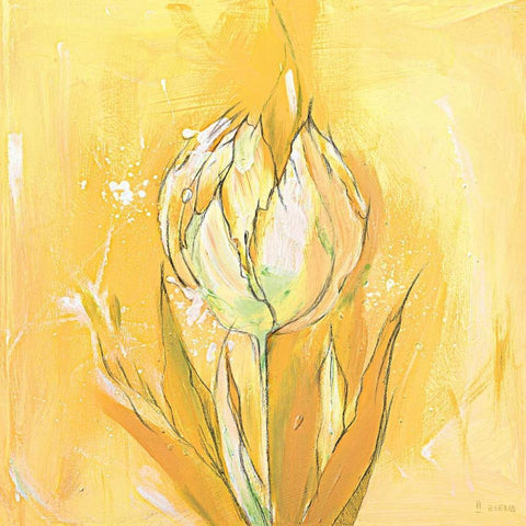 Tulpa 1 White Modern Wood Framed Art Print with Double Matting by Filatov, Elena