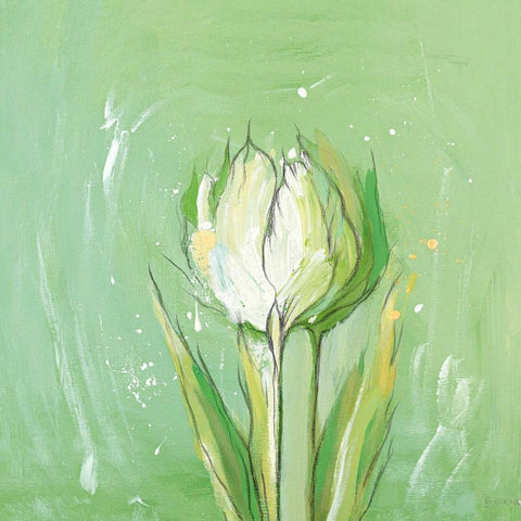 Tulpa 3 White Modern Wood Framed Art Print by Filatov, Elena