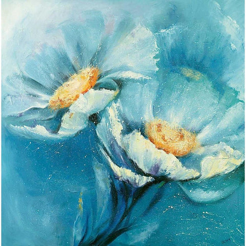 Symphonie in Blau Black Modern Wood Framed Art Print by Filatov, Elena