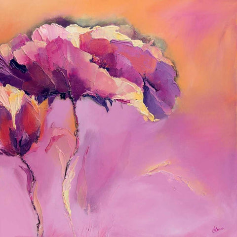 Candy Mohn I White Modern Wood Framed Art Print with Double Matting by Filatov, Elena