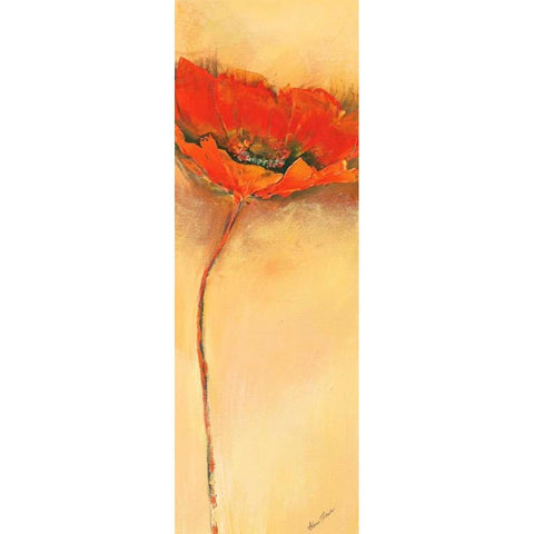 MohnblÃ¼te III Black Modern Wood Framed Art Print with Double Matting by Filatov, Elena