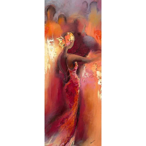 Tanzabend I Gold Ornate Wood Framed Art Print with Double Matting by Filatov, Elena