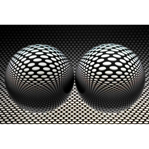 Glaskugelspiel II Black Modern Wood Framed Art Print with Double Matting by Rossmeissl, Gerhard