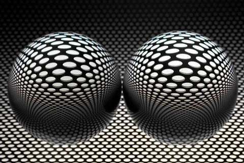 Glaskugelspiel II Black Ornate Wood Framed Art Print with Double Matting by Rossmeissl, Gerhard