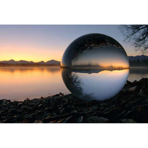 Morgens am Staffelsee White Modern Wood Framed Art Print by Rossmeissl, Gerhard