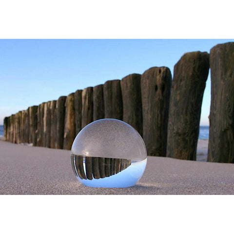 Kugel im Sand Black Modern Wood Framed Art Print with Double Matting by Rossmeissl, Gerhard