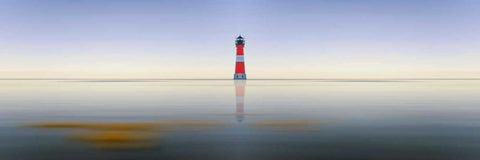 Leuchtturm Panorama Black Ornate Wood Framed Art Print with Double Matting by Rossmeissl, Gerhard